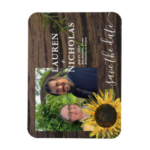 Rustikales Sonnenblumen-Foto Save the Date Magnet
