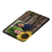 Rustikales Sonnenblumen-Foto Save the Date Magnet (Linke Seite)