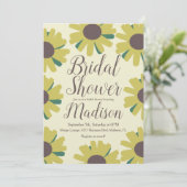 Rustikales Sonnenblumen Grenada Brautparty Einladung (Stehend Vorderseite)