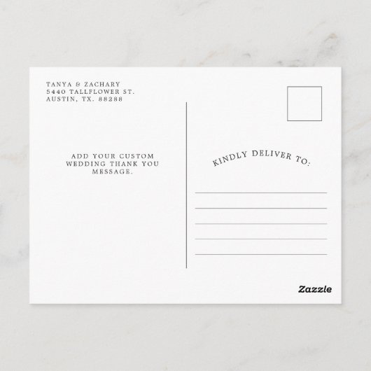 Rustikales Sonnenblumen | Hochzeit Danke Postkarte (Rückseite)