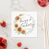 Rustikales Sonnenblumen | Hochzeit Serviette (Beispiel)