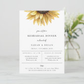 Rustikales Sonnenblumen Hochzeitessen Probe Ankündigung (Stehend Vorderseite)
