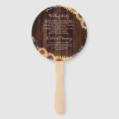 Rustikales Sonnenblumen | Hochzeitsprogramm Fächer (Rückseite)