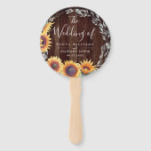 Rustikales Sonnenblumen | Hochzeitsprogramm Fächer (Vorderseite)