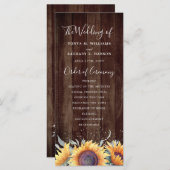 Rustikales Sonnenblumen | Hochzeitsprogramm Programm (Vorne/Hinten)