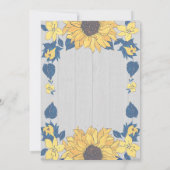 Rustikales Sonnenblumen-Hochzeitssemble-Brautparty Einladung (Rückseite)