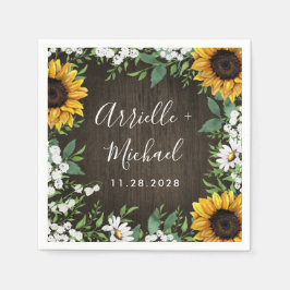 Rustikales Sonnenblumen Land Daisy Wedding Napkins Serviette