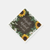 Rustikales Sonnenblumen Land Daisy Wedding Napkins Serviette (Ecke)
