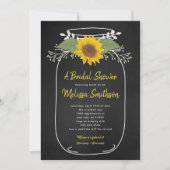 Rustikales Sonnenblumen Mason Jar Brautparty laden Einladung (Vorderseite)