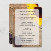 Rustikales Sonnenblumen Probe Abendessen Einladung (Vorne/Hinten)