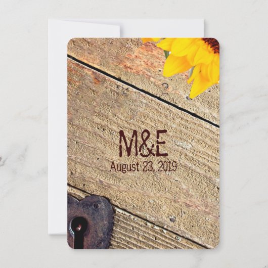 Rustikales Sonnenblumen Probe Abendessen Einladung (Rückseite)