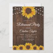 Rustikales Sonnenblumen-Retirement-Party Einladung (Vorderseite)