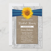 Rustikales Sonnenblumen-Ribbon-Brautparty Einladung (Vorderseite)