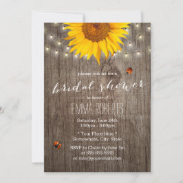 Rustikales Sonnenblumen-Strandlicht Brautparty Einladung