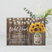 Rustikales Sonnenblumen-Strandlicht Brautparty Einladung (Stehend Vorderseite)