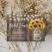 Rustikales Sonnenblumen-Strandlicht Brautparty Einladung