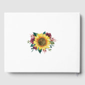 Rustikales Sonnenblumen-String-Lights-Brautparty Gästebuch (Rückseite)