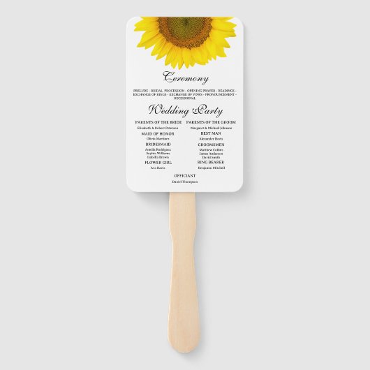 Rustikales Sonnenblumen- und Bienenhausprogramm Ha Fächer (Rückseite)