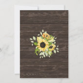 Rustikales Sonnenblumen und Brautparty Einladung (Rückseite)