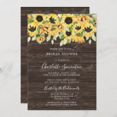 Rustikales Sonnenblumen und Brautparty Einladung (Vorne/Hinten)