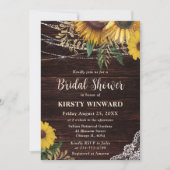 Rustikales Sonnenblumen- und Strandlicht-Brautpart Einladung (Vorderseite)