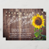 Rustikales Sonnenblumen- und Strandlicht-Party Einladung (Vorne/Hinten)