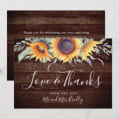 Rustikales Sonnenblumen | Vielen Dank Dankeskarte (Vorne/Hinten)