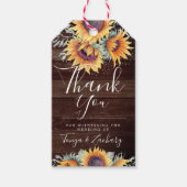 Rustikales Sonnenblumen | Vielen Dank Geschenkanhänger (Vorderseite)