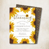 Rustikales Sonnenblumenbaby blüht auf Einladung