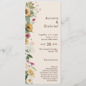 Rustikales Sonnenblumenbeige Modernes Hochzeitspro Programm (Vorderseite)