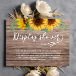 Rustikales Sonnenblumenbildschirm-Brautparty Begleitkarte