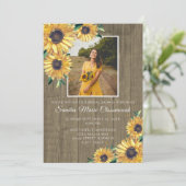 Rustikales Sonnenblumenbraun-Brautparty Einladung (Stehend Vorderseite)