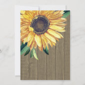 Rustikales Sonnenblumenbraun-Brautparty Einladung (Rückseite)