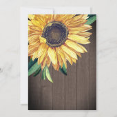 Rustikales Sonnenblumenbraun-Brautparty Einladung (Rückseite)