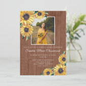 Rustikales Sonnenblumenbraun-Brautparty Einladung (Stehend Vorderseite)