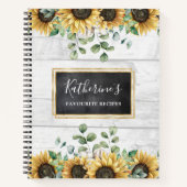 Rustikales Sonnenblumenbuch Notizblock (Vorderseite)