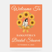 Rustikales Sonnenblumenfall-Brautparty Willkommen Acrylschild (Vorderseite)
