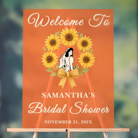 Rustikales Sonnenblumenfall-Brautparty Willkommen Acrylschild (Neutral)