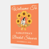 Rustikales Sonnenblumenfall-Brautparty Willkommen Acrylschild (Winkel)