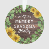 Rustikales Sonnenblumenfest Foto | In Love Memory Ornament (Vorderseite)