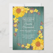 Rustikales Sonnenblumengeschirr-Brautparty Einladung (Vorderseite)