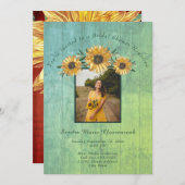 Rustikales Sonnenblumengeschirr Brautparty I Einladung (Vorne/Hinten)