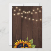 Rustikales Sonnenblumengold-Brautparty Einladung (Rückseite)