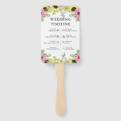 Rustikales Sonnenblumenhochzeitsprogramm Handfan Fächer (Rückseite)
