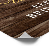 Rustikales Sonnenblumenholz Brautparty Begrüßungsz Poster (Ecke)