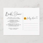 Rustikales Sonnenblumenholz-Brautparty Einladungspostkarte (Rückseite)