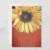 Rustikales Sonnenblumenholz-Hochzeitsstich Brautpa Einladung (Rückseite)