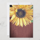 Rustikales Sonnenblumenholz-Hochzeitsstich-Brautpa Einladung (Rückseite)