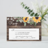 Rustikales Sonnenblumenholz mit Auswahl RSVP Karte (Stehend Vorderseite)