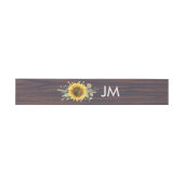 Rustikales Sonnenblumenholz-Monogramm Einladungsbanderole (Flach)